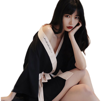 猫惑纯欲风性感诱惑冰丝睡衣仿真丝丝绸睡袍女士薄款休闲家居服
