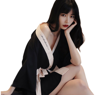 猫惑纯欲风性感诱惑冰丝睡衣仿真丝丝绸睡袍女士薄款休闲家居服
