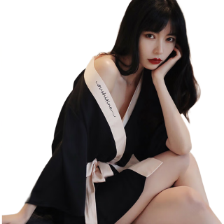 猫惑纯欲风性感诱惑冰丝睡衣仿真丝丝绸睡袍女士薄款休闲家居服