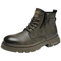 马克华菲短靴男2025冬季男士英伦风马丁靴美式工装靴男款皮靴