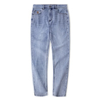 骆驼（CAMEL）凉感直筒牛仔裤男士抑菌透气弹力宽松潮流休闲长裤夏季M14BA1S094 中蓝 36