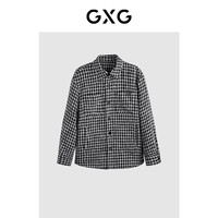 GXG 男装 夹克合集 黑白千鸟格翻领夹克GEX12135134 XL