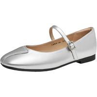 天美意新中式玛丽珍皮鞋晚晚鞋女芭蕾浅口单鞋春夏CRR39CQ4 米色（宽版） 32