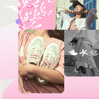 安踏海草鞋丨女子板鞋夏季百搭轻便女鞋厚底增高潮流运动鞋 象牙白/嫩芽绿-1 38.5