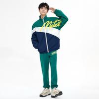 春秋季男立领拼接化纤夹克时尚休闲男式外套