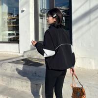 森马 Semir【撞色百搭】外套女春季立领上衣盐系个性宽松质感夹克小众外套女
