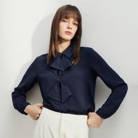 【可拆卸领结】女款休闲垂坠感休闲聚会长袖衬衫衬衣女