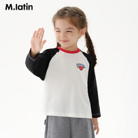 马·拉丁（M.Latin）马拉丁童装儿童T恤2025春装新款女小童趣味印花撞色插肩袖长袖T恤