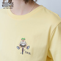 Teenie Weenie女装简约休闲夏季圆领短袖T恤多巴胺白色上衣