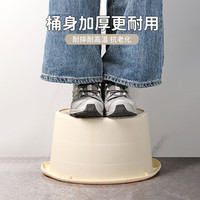 千居惠泡脚盆大号足疗盆洗脚盆加高加厚泡脚盆带按摩足浴桶洗脚桶沐足桶 洗脚桶【奶油色】 18L