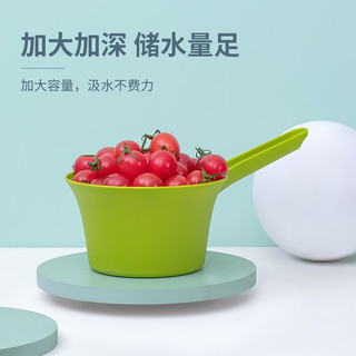 茶花 CHAHUA水瓢塑料加厚长柄水勺厨房浴室水舀子家用水勺子1911 绿色 1个