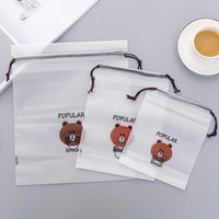 惠寻旅行装备简约白色抽绳收纳袋整理便携 白色收纳袋3只装