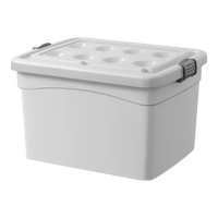 佳帮手收纳箱衣服整理箱储物箱玩具衣物收纳盒塑料箱书箱搬家箱子带轮 梨花白加大号带轮