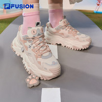 FILA硬糖鞋丨FUSION斐乐女鞋2025厚底休闲鞋猫爪挂件运动鞋女 奶白/薄雾灰-GC 赵露思同款 36