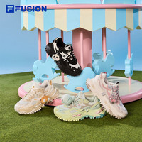 FILA硬糖鞋丨FUSION斐乐女鞋2025厚底休闲鞋猫爪挂件运动鞋女 奶白/木灰-GB 36.5