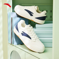 安踏男子板鞋秋季经典潮流休闲百搭厚底透气小白鞋运动鞋 象牙白/白灰绿/烟煤灰-2 39