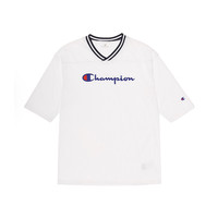 Champion女式休闲宽松速干V领LOGO刺绣印花T恤裙