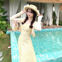 春夏甜美度假风碎花减龄高级感吊带连衣裙女