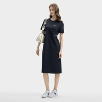 FILA 女装连衣裙女士时尚休闲防晒基础通勤针织短袖裙子