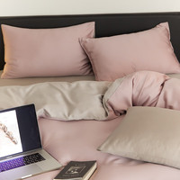 索隆60支兰精天丝四件套天然莱赛尔纤维床上被套床单套件 满天星紫-曙光银HS 1.2m床(被套160*210cm) SXD清新樱桃