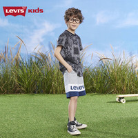 Levi's李维斯童装男童纯棉短袖T恤夏季儿童腰果花纹满印短T上衣 黑美人 130 /64 【身高116-122cm】 130/64
