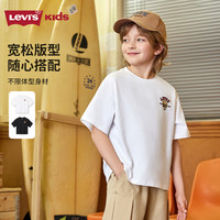 Levi's李维斯儿童男童短袖T恤2025夏季透气半袖运动衣童装 明亮白 110 /52 【身高98-104cm】