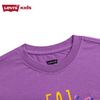 Levi's 李维斯童装男女童短袖T恤纯棉夏季501系列儿童上衣短t 兰花紫 110 /56 【身高104-110cm】