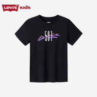 Levi's 李维斯童装男女童短袖T恤纯棉夏季501系列儿童上衣短t 流星黑 130 /64 【身高116-122cm】