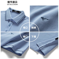 七匹狼短袖T恤男25夏季凉感抗菌翻领男士POLO打底衫商务休闲短T男装上衣 104(粉蓝)-冰藻泥 3XL (185) 100A