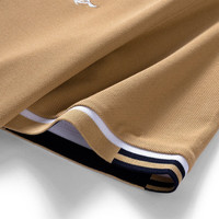 七匹狼短袖T恤男士POLO打底衫夏季液氨科技休闲翻领短T男装商务时尚上衣 701(卡其)-6914款 195/108A(5XL)