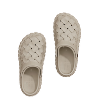 稻草人洞洞鞋男士厚底凉鞋户外开车沙滩鞋透气轮胎纹防滑拖鞋 卡 42-43