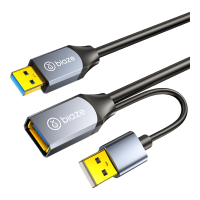 毕亚兹 USB3.0延长线 工程级内置信号放大器芯片 公对母电脑U盘鼠标键盘打印机充电器加长线 20米