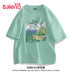 Baleno 班尼路 男士纯棉短袖T恤 夏季休闲潮牌宽松油画风