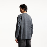 杰克琼斯男装2025年春季新仿蜡染长袖T恤宽松重磅纯棉打底衫胶印 195/112A/XXXL 黑砂色E44（假两件款）