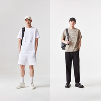 杰克琼斯男装短袖t恤男款打底衫夏季舒适凉感字母胶印直筒短袖 175/96A/M 卡其色C02