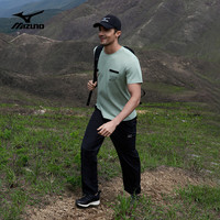 美津浓 Mizuno户外休闲T恤男短袖潮流百搭圆领白色小T恤青年打底衫 XL 浅绿