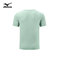 美津浓 Mizuno户外休闲T恤男短袖潮流百搭圆领白色小T恤青年打底衫 M 浅绿