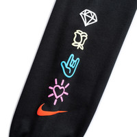 NIKE 耐克童装女童纯棉长裤春秋舒适毛圈儿童休闲运动裤子 正黑色 130 /56 【身高116-122cm】