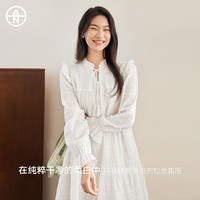 【AN大码系列】2025春装法式设计木耳边白色裙子女式连衣裙