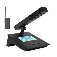 金刚仕 USB无线会议麦克风电脑远程语音网络教学即插即用可充电鹅颈方管台式笔记本话筒 UF1 方管【一键静音】1拖1