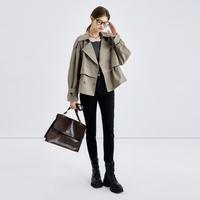 【春日风衣】时尚翻领卡其风衣女休闲百搭小个子外套