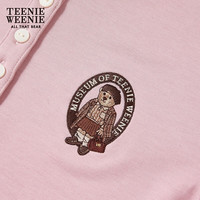 Teenie Weenie小熊女装连帽长袖T恤冬季半开襟休闲学院时尚上衣 粉色 XS (155)