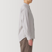 無印良品 MUJI（無印良品 ）男式 水洗牛津纽扣领长袖衬衫 男士衬衣外套纯棉 春季 AC4AAC4A