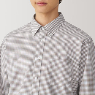 無印良品 MUJI（無印良品 ）男式 水洗牛津纽扣领长袖衬衫 男士衬衣外套纯棉 春季 AC4AAC4A