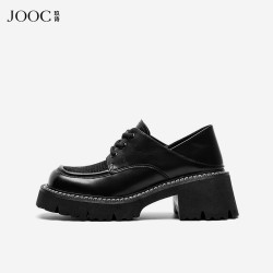 JOOC 玖诗 乐福鞋女当季热卖新款系带中性厚底复古休闲百搭单鞋