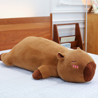 溪鸟 卡皮巴拉睡觉抱枕水豚公仔长条床上玩偶毛绒玩具