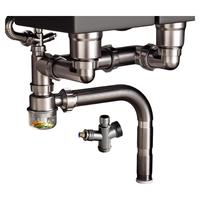 厨房水槽下水管配件洗菜盆单双槽套装防臭排水管三通洗碗槽池通用