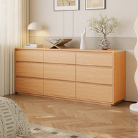 法诗韵定制橡木全实木六斗柜客厅抽屉柜小户型斗柜储物柜原木风三斗柜 ENF母婴级环保抗菌18MM加厚橡木