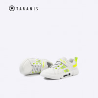 泰兰尼斯男童篮球鞋耐磨透气中帮网眼透气小白鞋儿童板鞋防滑软底运动鞋 白色 34 内长22cm