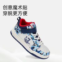 泰兰尼斯男童篮球鞋耐磨透气中帮网眼透气小白鞋儿童板鞋防滑软底运动鞋 蓝/白 32 内长21cm